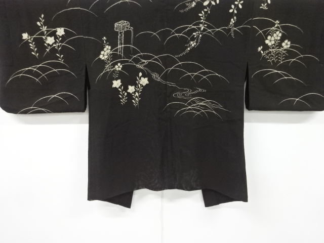 JAPANESE KIMONO / ANTIQUE HAORI / KAKEI (CONDUIT) & FLOWER (lining)